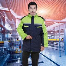 時(shí)尚靚麗防靜電拼色棉服01MF-2