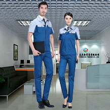 創(chuàng)意分割拼接夏季滌棉細(xì)斜短袖工作服FY619