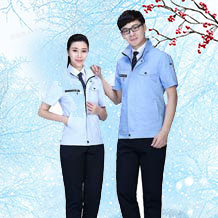 夏季時(shí)尚拼色滌棉細(xì)斜短袖工作服FY620